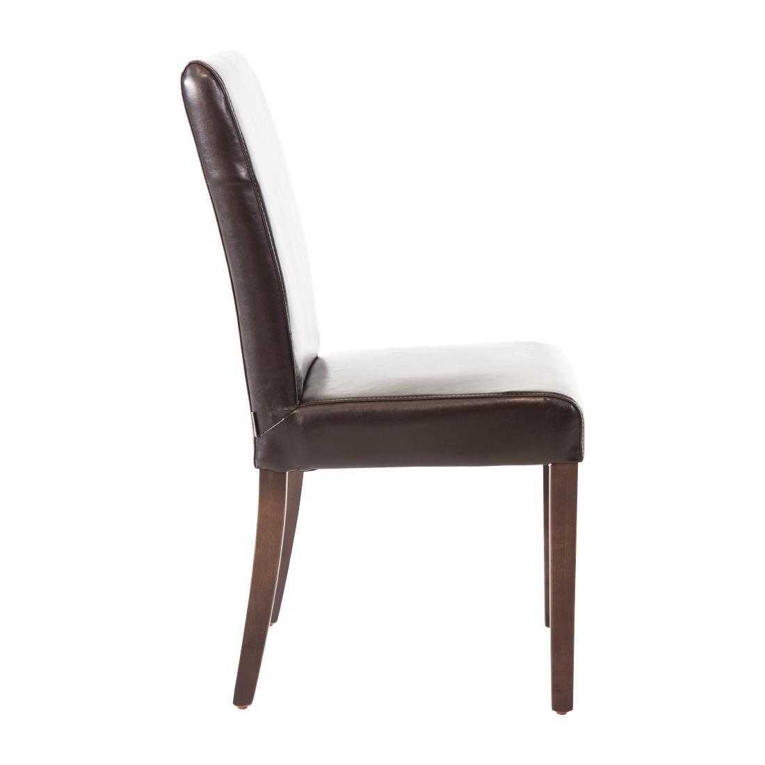 Chaises en simili cuir Bolero marron foncé (Lot de 2) - FRANCE CHR