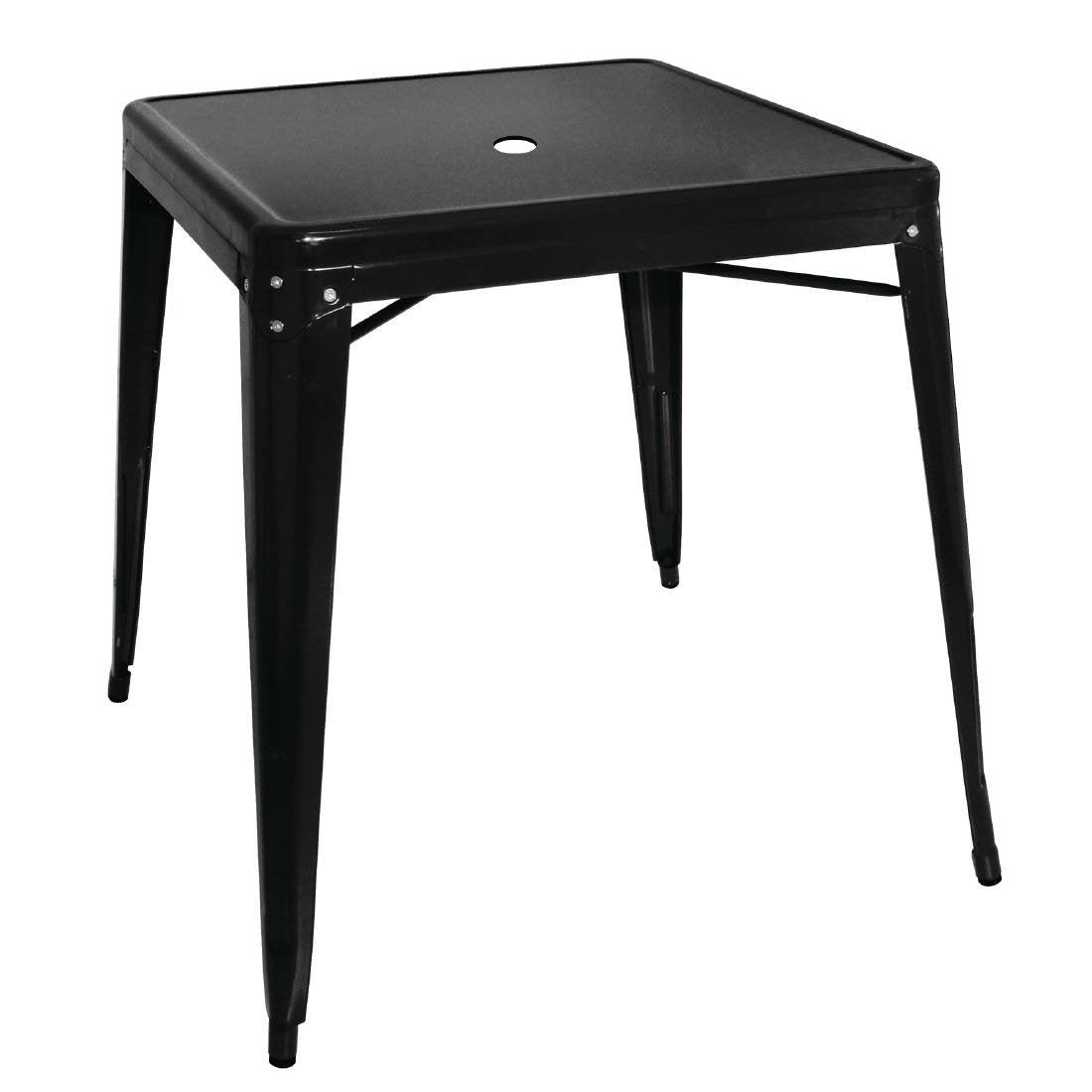 Table carrée en acier noir Bolero Bistro 668mm - FRANCE CHR