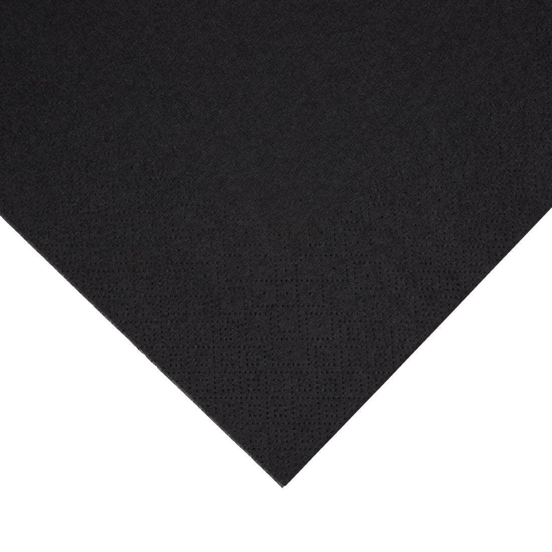 Serviettes dîner 3 plis format 1/4 Fiesta Recyclable 400mm noires (lot de 1000) - FRANCE CHR