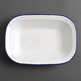 Plat de service rectangulaire acier émaillé Olympia 280x190x55mm lot de 6 - FRANCE CHR