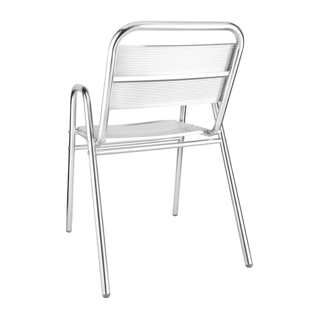 Fauteuils empilables en aluminium avec accoudoirs Bolero x4 - FRANCE CHR