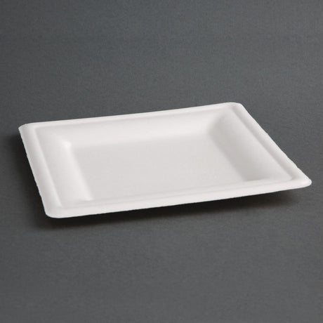 Assiettes carrées compostables en bagasse Fiesta Compostable 159mm (lot de 50) - FRANCE CHR