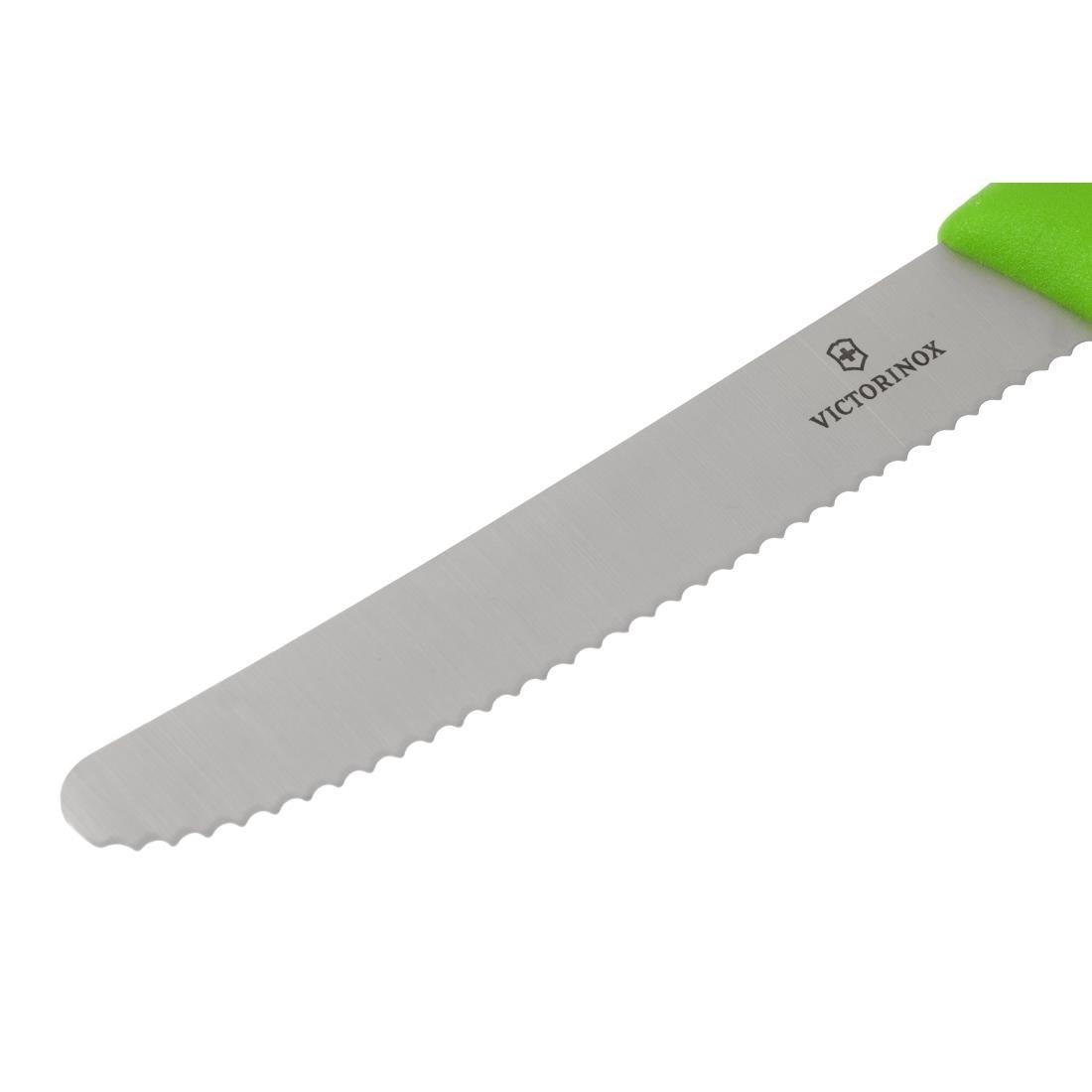 Couteau à tomate lame dentée Victorinox vert 11cm - FRANCE CHR