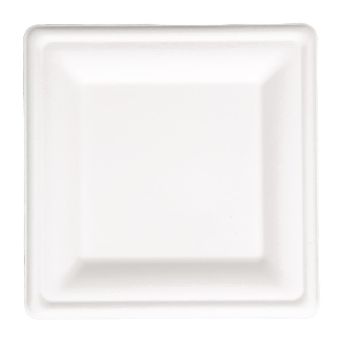 Assiettes carrées compostables en bagasse Fiesta Compostable 159mm (lot de 50) - FRANCE CHR