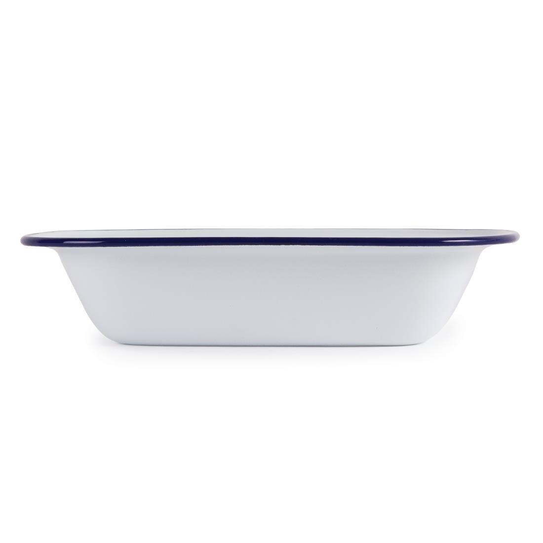 Plat de service rectangulaire acier émaillé Olympia 280x190x55mm lot de 6 - FRANCE CHR