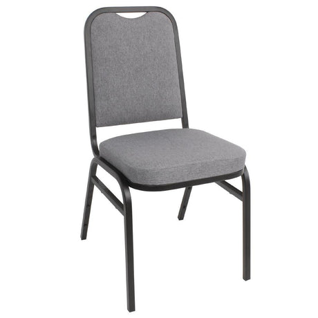 Chaise de banquet avec dossier carré et tissu gris Bolero lot de 4 - FRANCE CHR