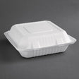 Boîtes avec couvercle à charnière compostables en bagasse Fiesta Compostable 236mm (lot de 200) - FRANCE CHR