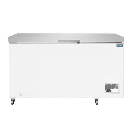 Congélateur coffre avec couvercle inox Polar Série G 385L - FRANCE CHR