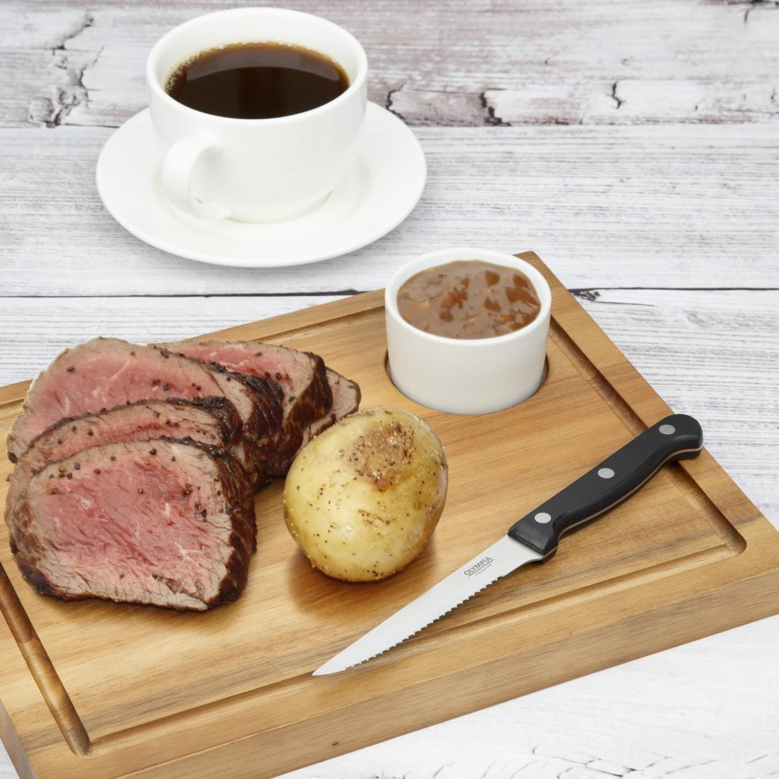 Couteaux à viande Olympia manche noir (Lot de 12) - FRANCE CHR