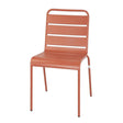 Chaises à lattes en acier Bolero terracotta (lot de 4) - FRANCE CHR