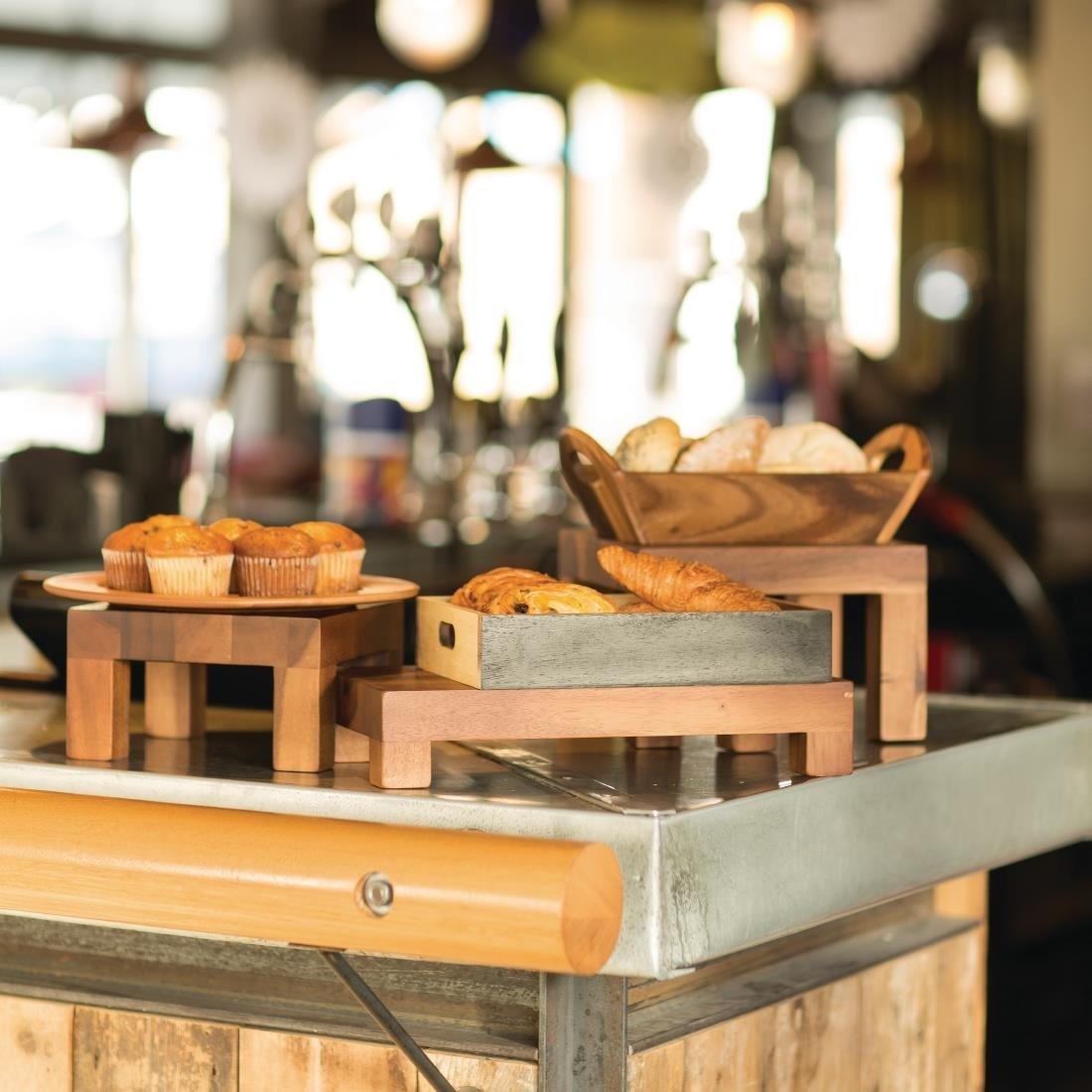 Corbeilles de table en acacia avec poignées - FRANCE CHR