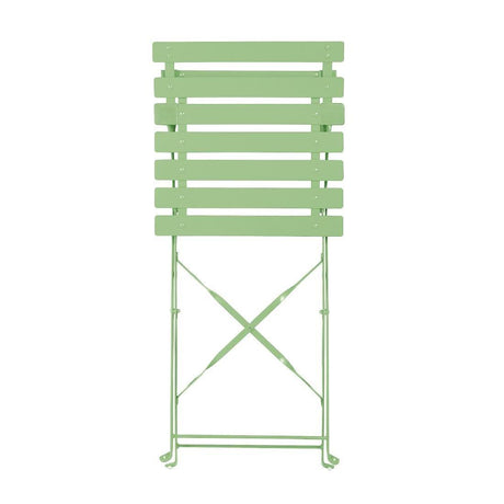 Chaises de terrasse pliantes en acier Bolero vert clair (Lot de 2) - FRANCE CHR