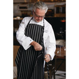 Tablier bavette tissé Chef Works Premium rayures noires et blanches - FRANCE CHR