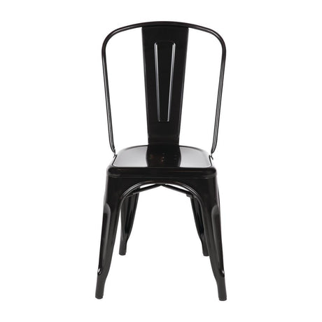 Chaises bistro en acier noir Bolero (lot de 4) - FRANCE CHR