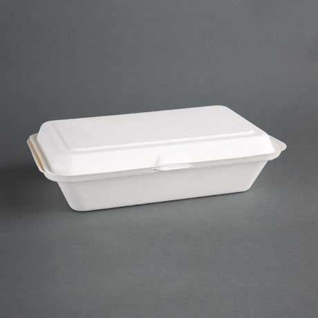 Barquettes à charnière en bagasse compostables Fiesta Compostable 24,8 cm (x250) - FRANCE CHR