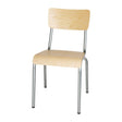 Chaises avec assise et dossier en bois Bolero Cantina galvanisées (lot de 4) - FRANCE CHR