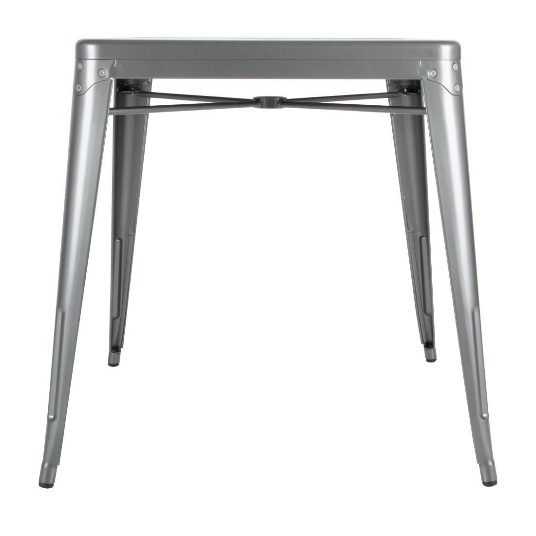 Table carrée en acier gris métallisé Bolero Bistro 668mm - FRANCE CHR