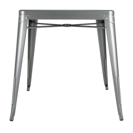 Table carrée en acier gris métallisé Bolero Bistro 668mm - FRANCE CHR