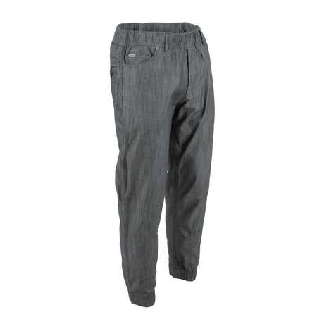 Pantalon de cuisine Works Urban Jogger 257 à fines rayures noires et blanches S - FRANCE CHR