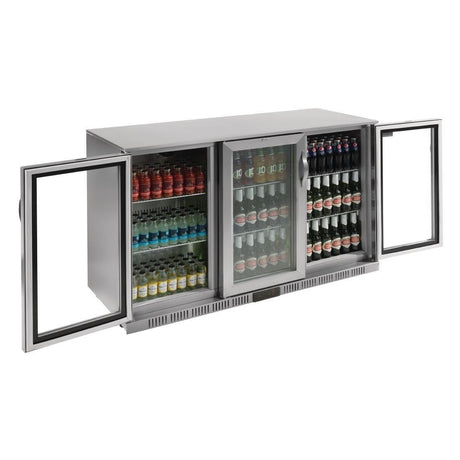 Arrière-bar trois portes pivotantes Polar Série G inox 330L - FRANCE CHR