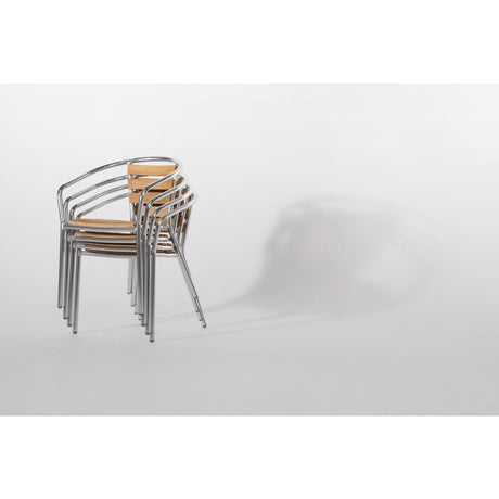 Fauteuils en frêne et aluminium Bolero 730mm (Lot de 4) - FRANCE CHR