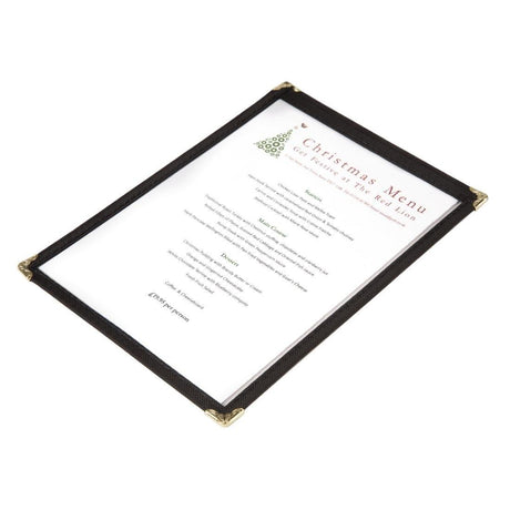 Protège-menus style américain Olympia A5 deux vues noir - FRANCE CHR