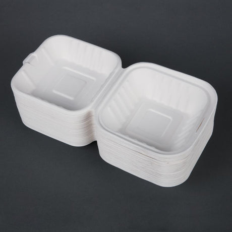 Boîtes à hamburger compostables Fiesta Compostable 14,9 cm (x500) - FRANCE CHR