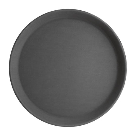 Plateau antidérapant en fibre de verre Olympia Kristallon rond noir 280mm - FRANCE CHR