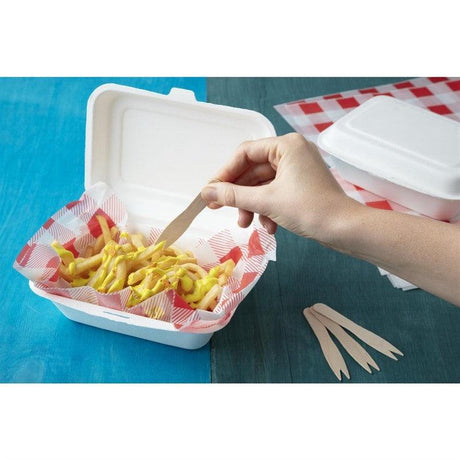 Barquettes à charnière en bagasse compostables Fiesta Compostable 18,2 cm (lot de 250) - FRANCE CHR