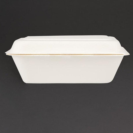 Barquettes à charnière en bagasse compostables Fiesta Compostable 18,2 cm (lot de 250) - FRANCE CHR