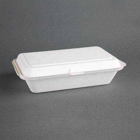 Barquettes à charnière en bagasse compostables Fiesta Compostable 24,8 cm (x250) - FRANCE CHR