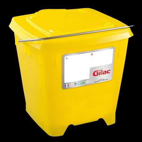 Seau carré HACCP 12 L + couvercle étanche - jaune - FRANCE CHR