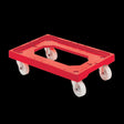 Socle rouleur 4 roues pivotantes - chape acier - rouge - FRANCE CHR