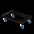 Socle rouleur 4 roues silence pivotantes - chape inox - noir - FRANCE CHR